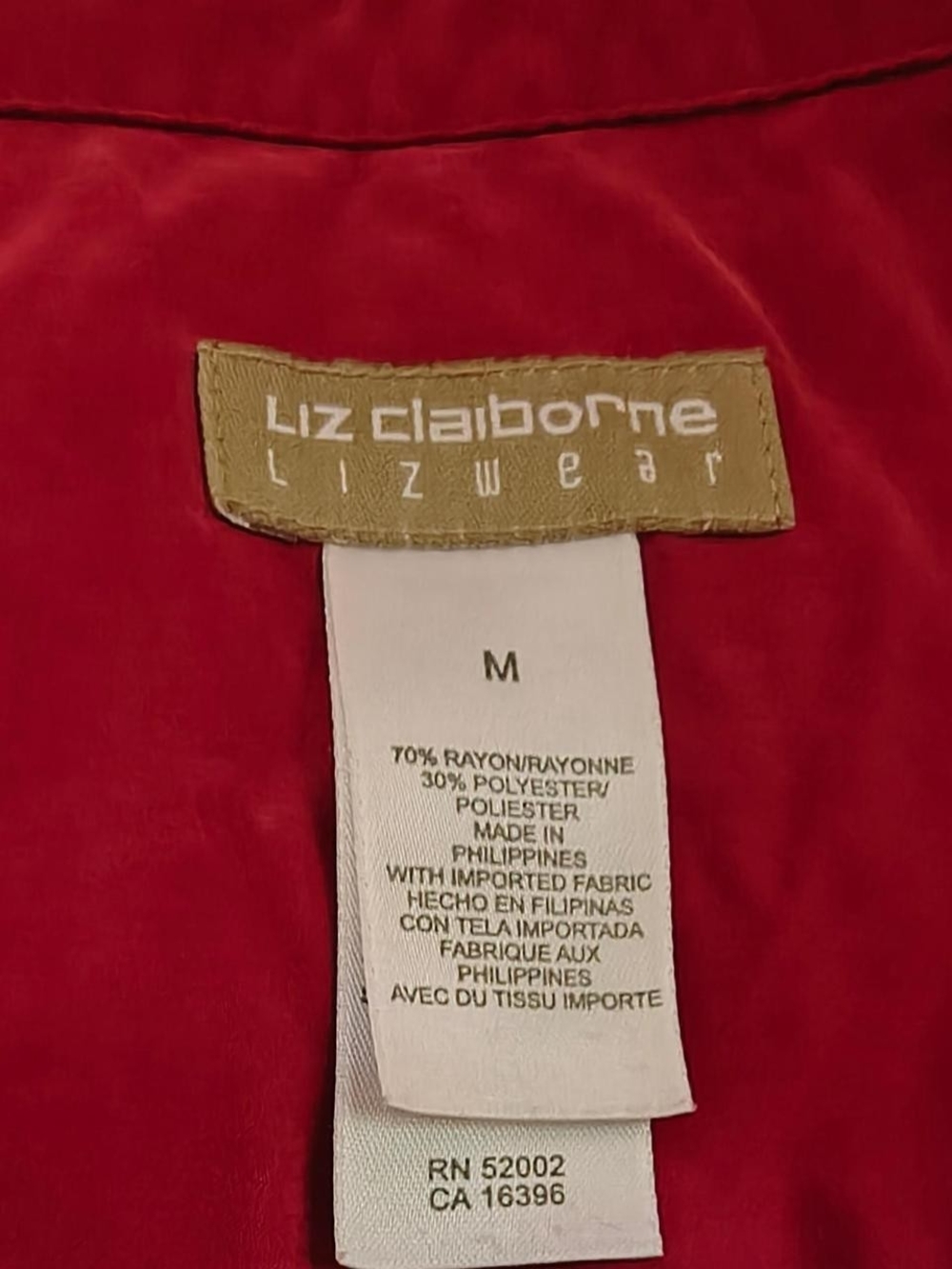 Liz Claiborne Womens Button-Down Shirt in Berry - Picture 3 of 5